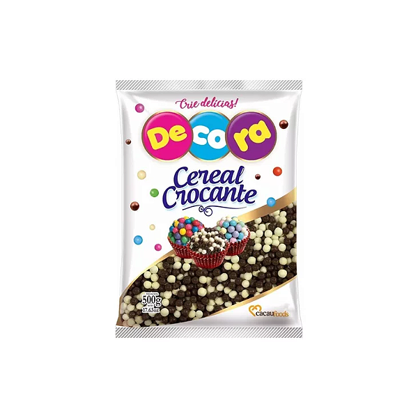 Mini Cereal Crocante Branco Preto Dê Crocância P/ Bolos 500g
