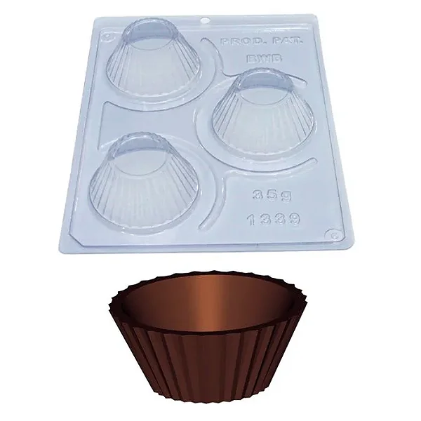 Forma de Chocolate Cupcake (35g) Silicone e Acetato - BWB