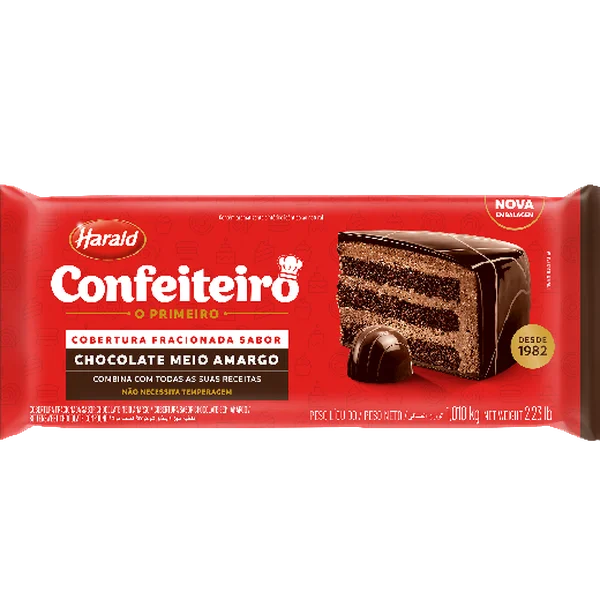 Cobertura Confeit. M. Amargo Barra 1kg Harald
