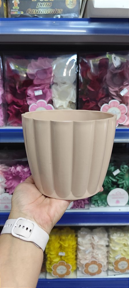 Vaso Cachepot De Mesa Rose Grande
