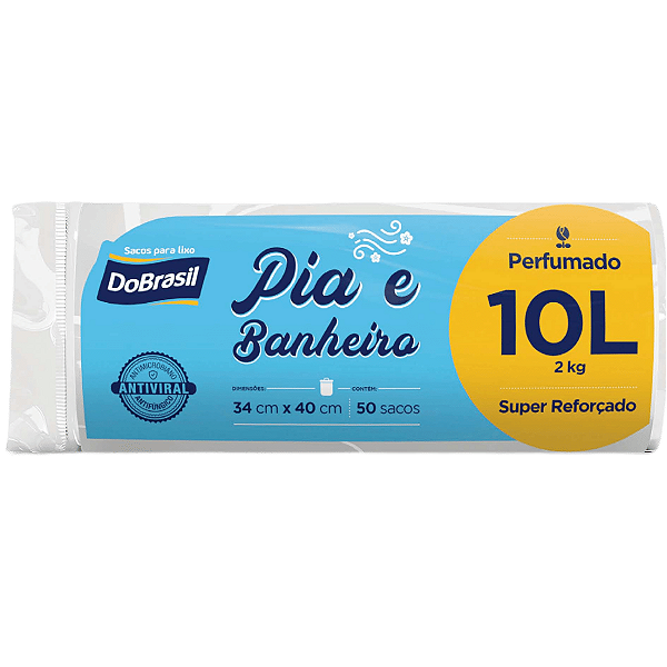 Saco de Lixo 10 Litros Pia e Banheiro 50 Sacos