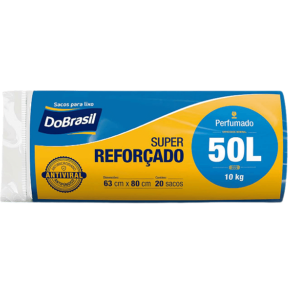 Saco de Lixo 50 Litros Perfumado 20 Sacos Azul DoBrasil