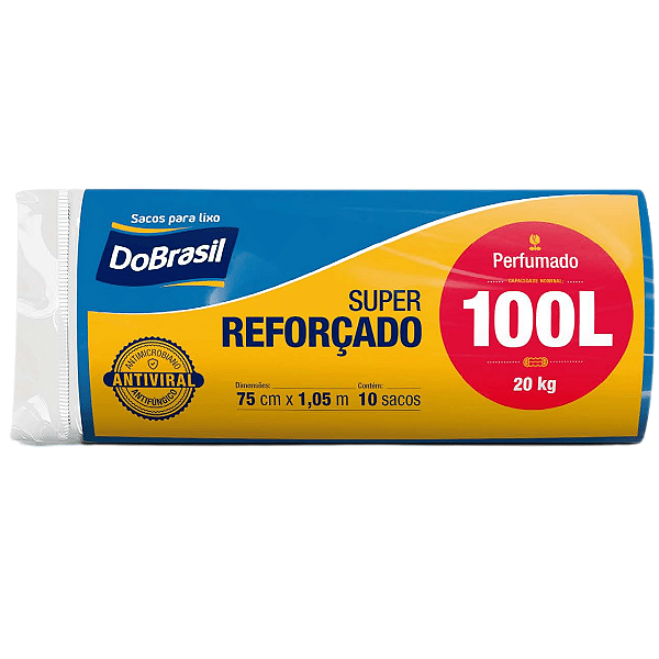 Saco de Lixo 100 Litros Reforçado Perfume Saco Azul DoBrasil