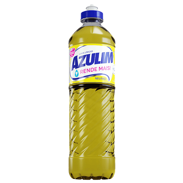 Detergente Neutro Líquido Azulim 500ml Lava Louças Rende Mais