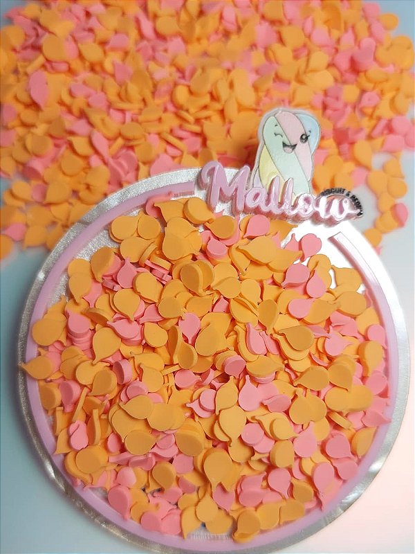 Micro balões salmão e laranja