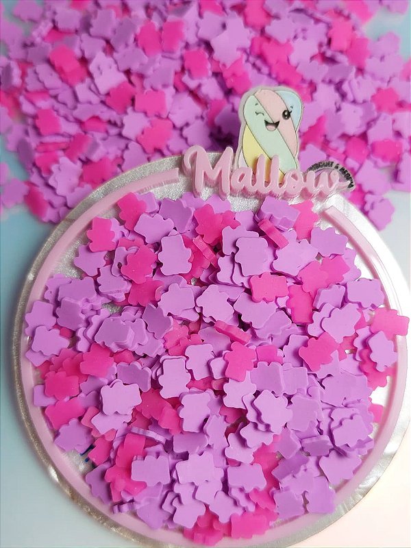 Mini ursinhos rosa e roxo