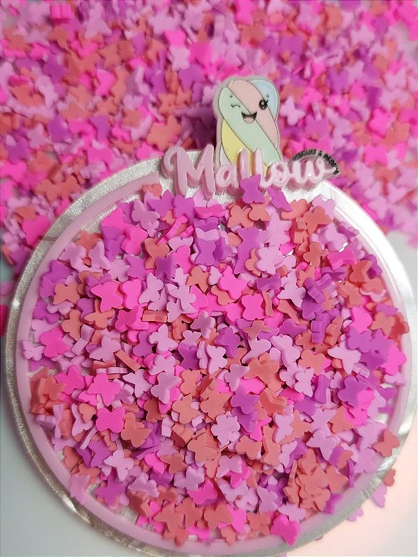 Micro borboletinhas tons de rosa