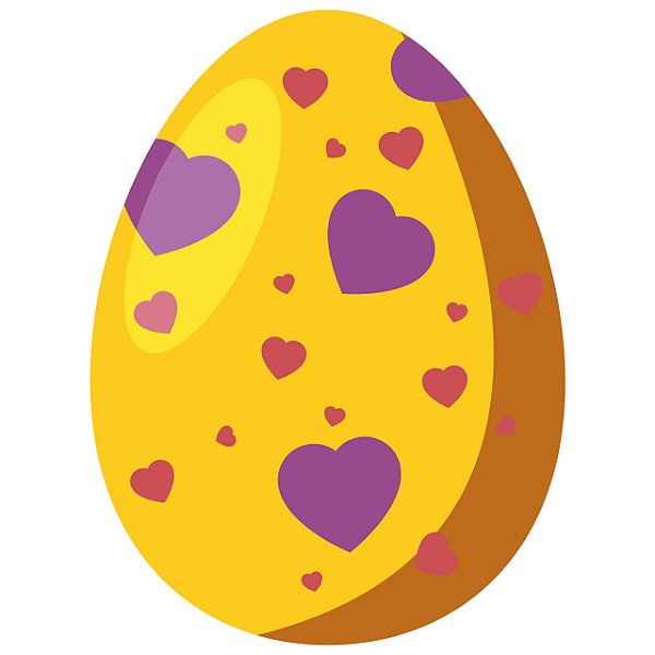 Ovo de Páscoa Amarelo com Corações