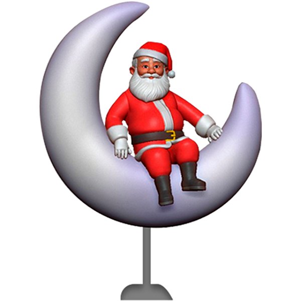 Papai Noel Lua Fibra de Vidro