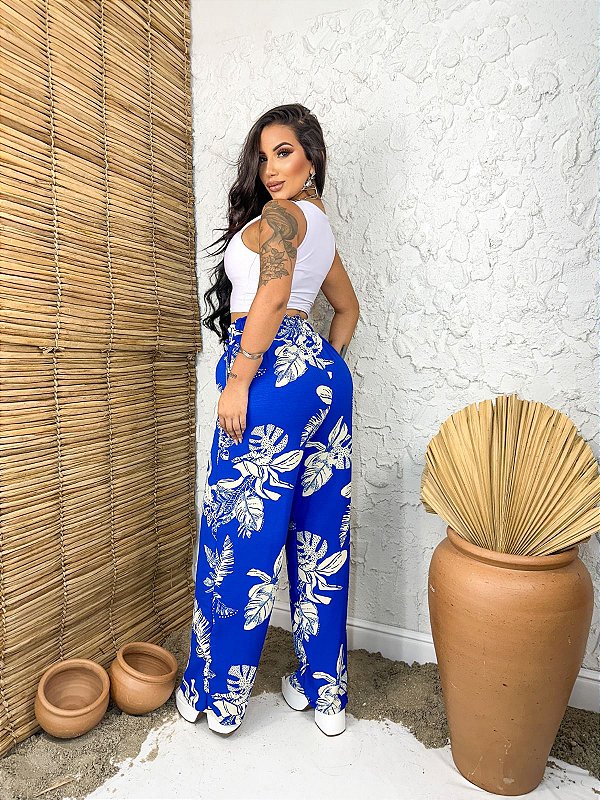 Calça Pantalona Floral