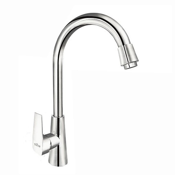 Torneira Gourmet Monocomando Para Cozinha Aço Inox Sowshop 111 Bancada