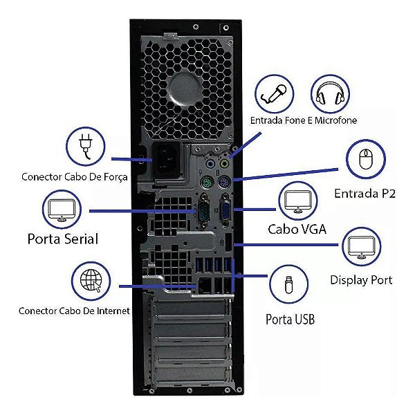 Cpu Hp Elite 8300 Core I3 3° Geração 8 Gb Ssd 120 Gb Wi-fi