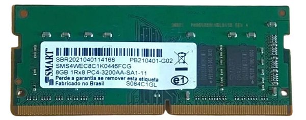 Memória 8Gb Smart Para Notebook PC4 3200