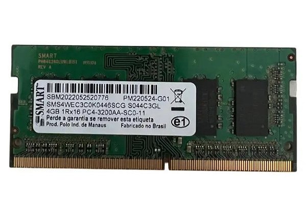 Memória 4Gb Smart ddr4 para Notebook PC4-3200AA