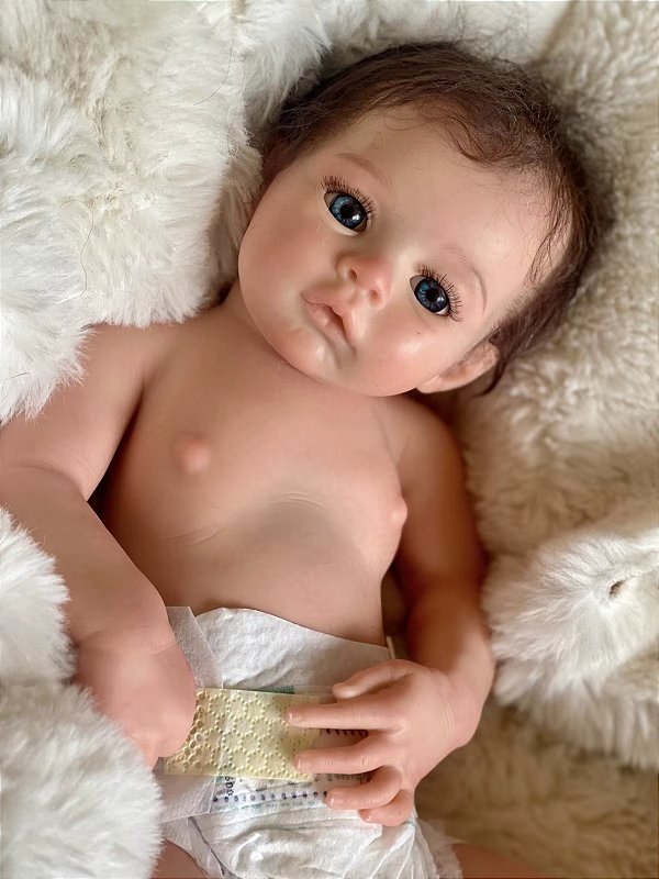 Bebê Reborn Silicone Sólido Menina 45 cm
