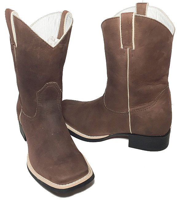 Bota Texana Pro Café 2 Sola Preta Bico Quadrado