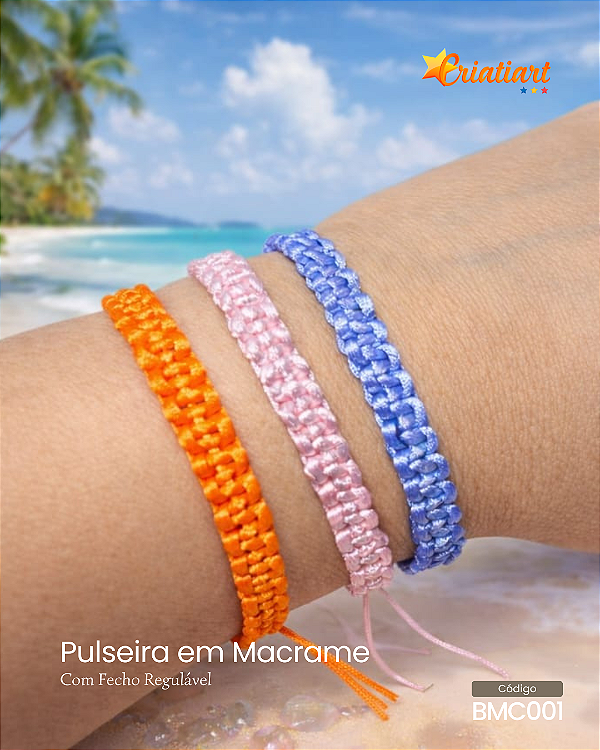 Pulseira Macrame Quadrado