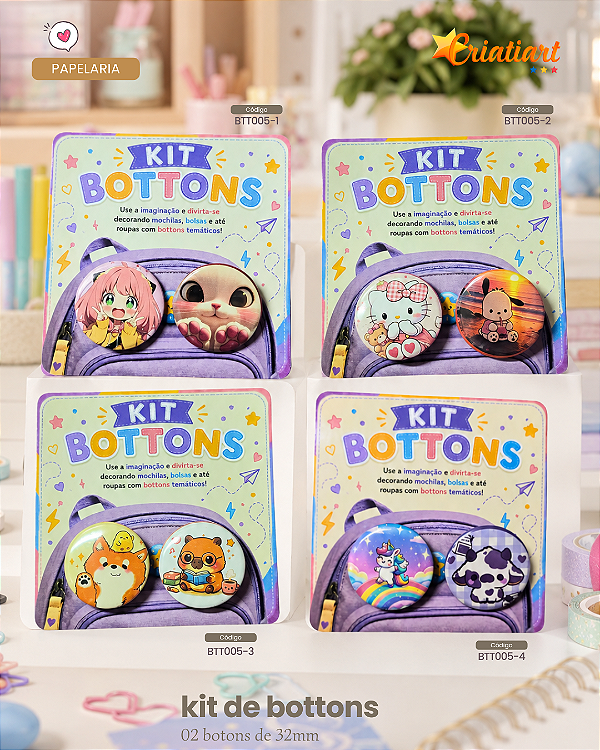 Kit Bottons Temáticos