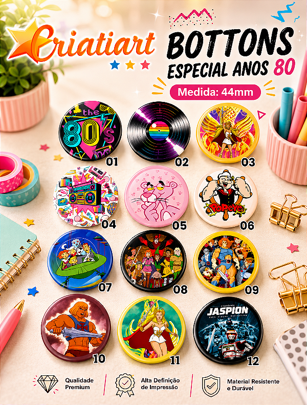 Bottom Anos 80 - 44mm