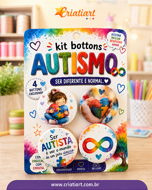 Kit 04 Botons Autismo