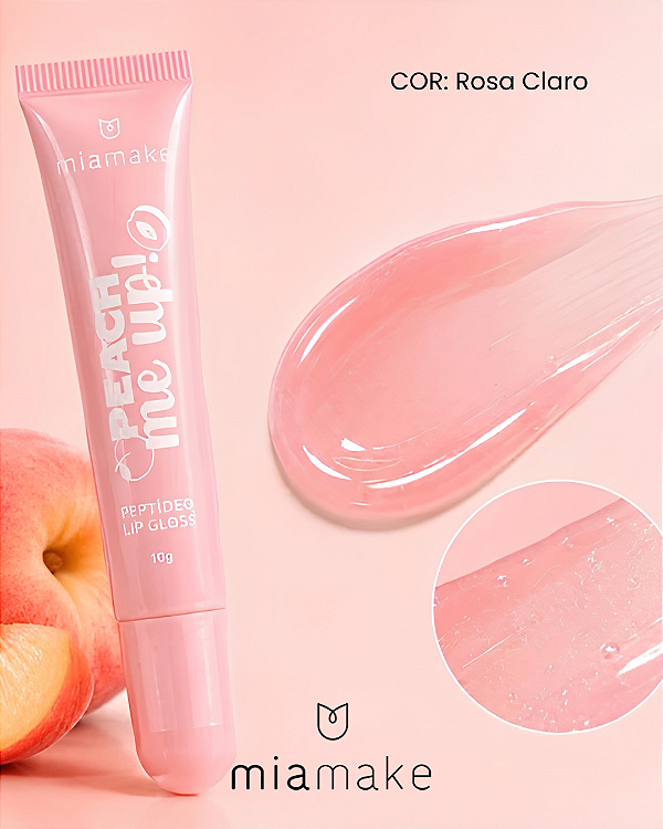 Lip Gloss Peptídeo - Peach Me Up - Miamake