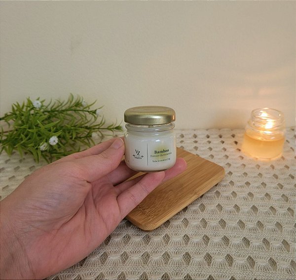 Mini Vela Artesanal Aromática Bamboo - Frescor da Natureza | 30g