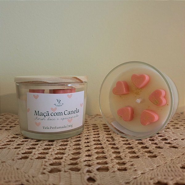 Vela Aromática Maçã com Canela | Chama do Amor Doce e Apaixonado