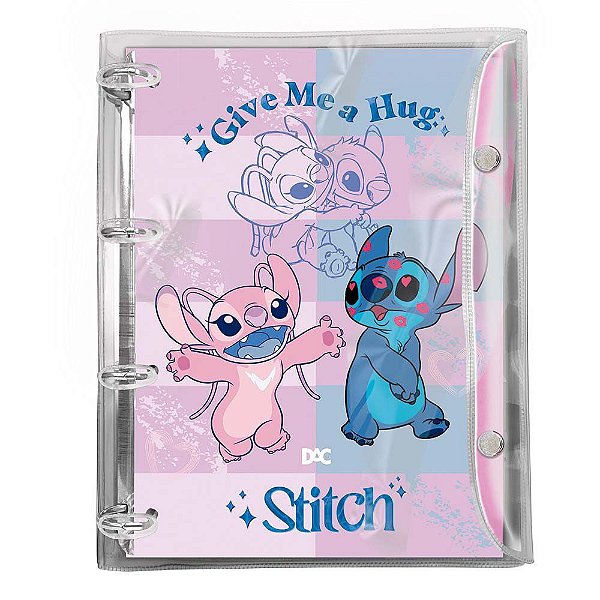 Fichário Universitário DAC Stitch - PVC Cristal