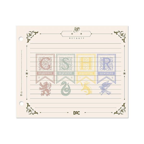 Refil De Folhas DAC Para Mini Fichário Harry Potter
