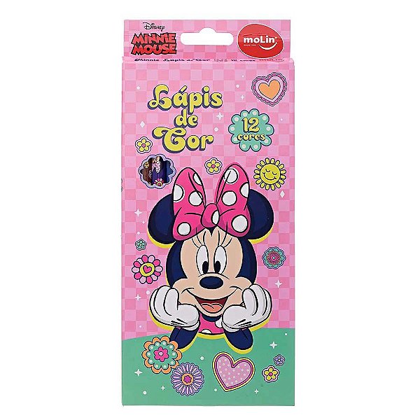 Lápis De Cor MOLIN Minnie Mouse Com 12 Cores