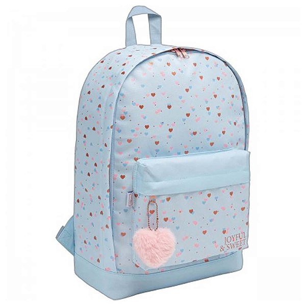 Mochila TILIBRA Académie Coração Metalizado Azul