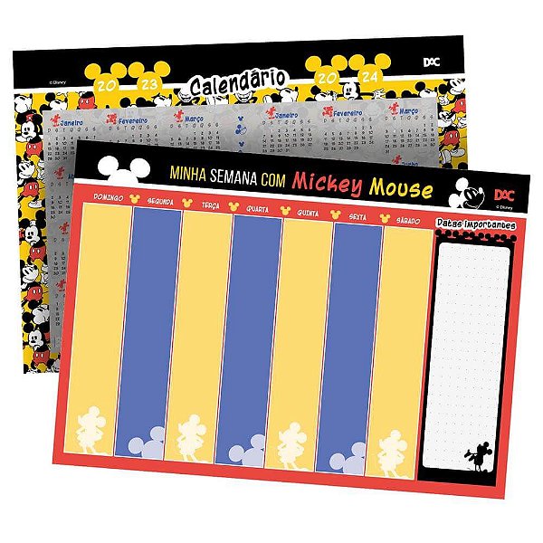 Bloco Semanal De Anotações Mickey Mouse - 12 Fls + Calendário DAC