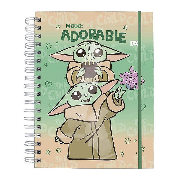 Caderno Smart Universitário Star Wars The Mandalorian Com 80 Fls Reposicionáveis 90g DAC