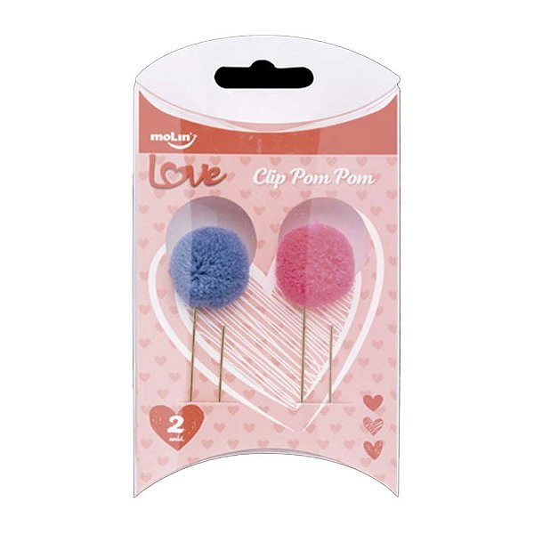 Clips Pom Pom Love Color 50mm - 2 Unds Molin