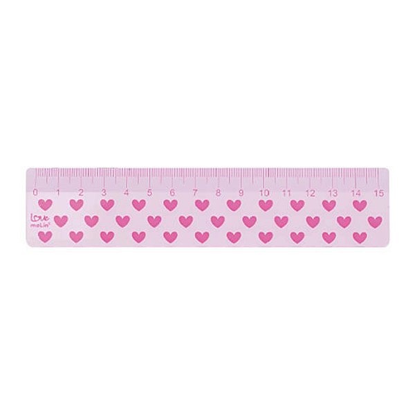 Régua De 15cm Love Pink Molin