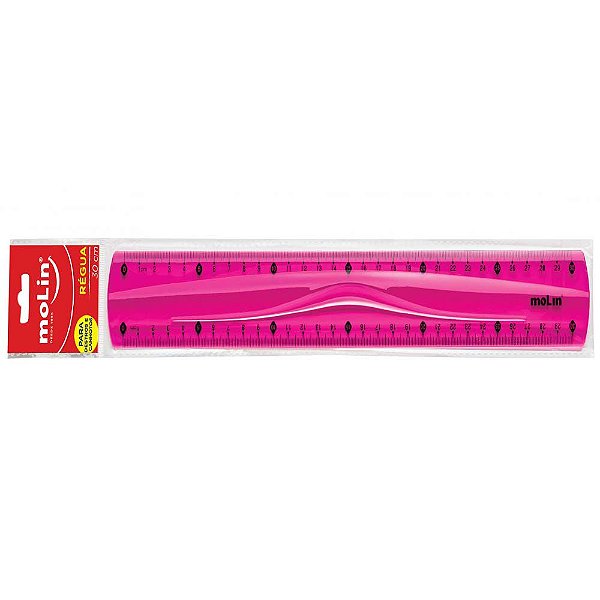 Régua De 30cm Colors Para Destros E Canhotos Molin