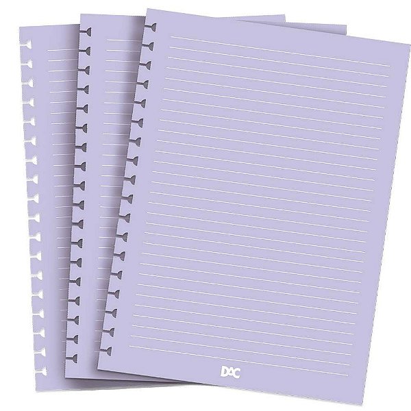 Refil De Folhas Reposicionáveis Lilás Para Caderno Smart Universitário DAC