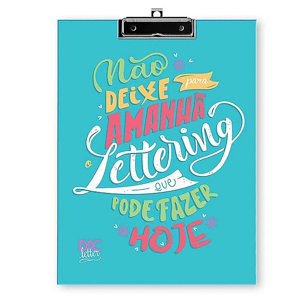 Prancheta Lettering Desenho Com Clip Com Folhas Brancas DAC