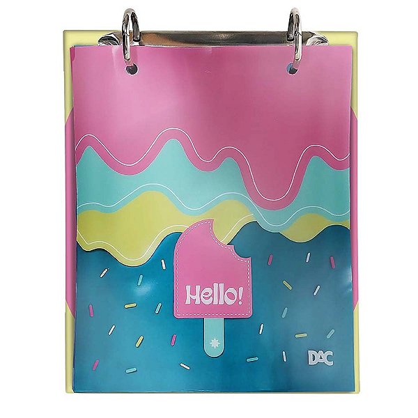 Mini Ficheiro Com Capa Em PVC Hello! 80 Fls - 90g DAC