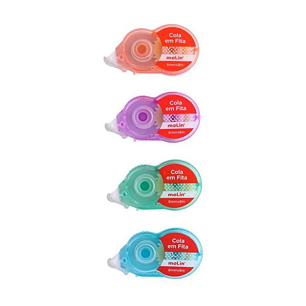 Cola Em Fita Pastel 8mm x 8m Molin
