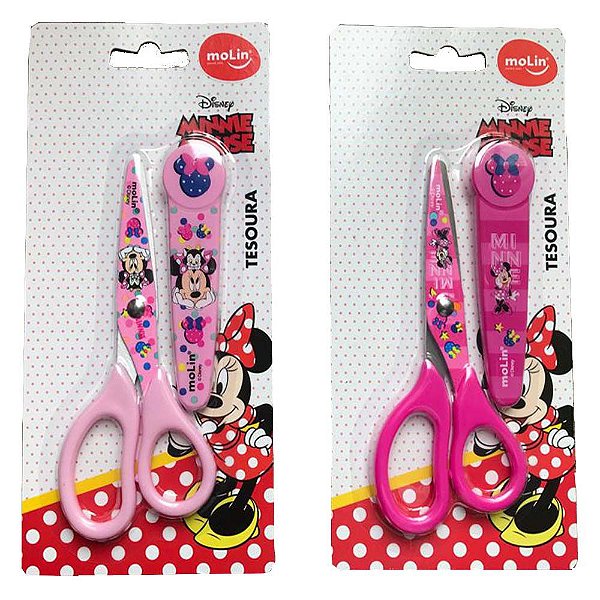Tesoura Com Protetor Minnie Mouse Molin