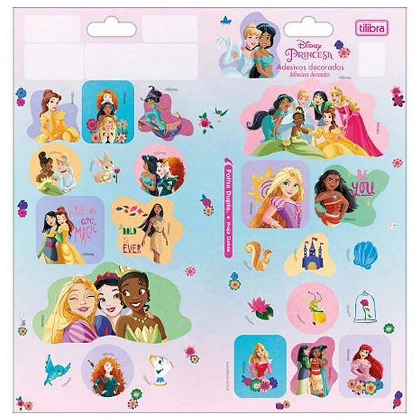 Adesivo Decorado Duplo Princesas 1 Folha Tilibra