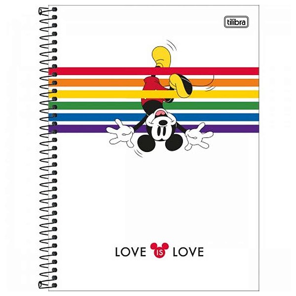 Caderno Universitário Mickey Rainbow 1 Matéria C/80 Folhas Tilibra