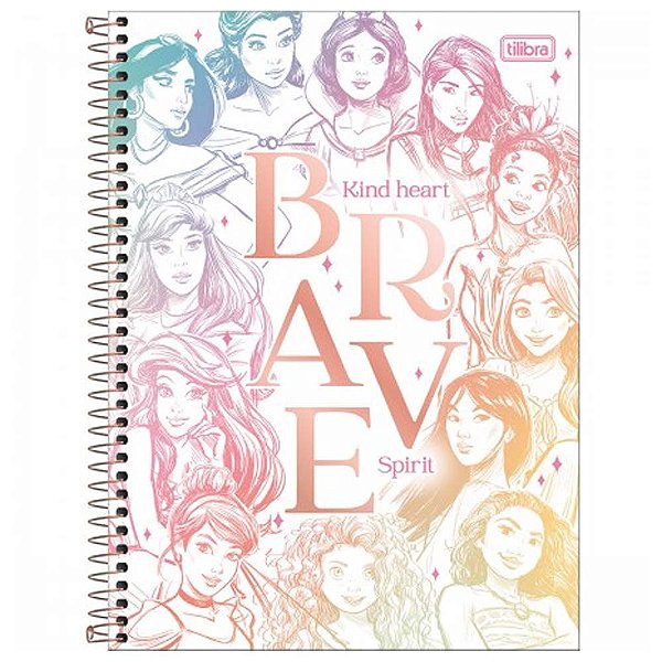 Caderno Universitário Princesas 1 Matéria C/80 Folhas Tilibra