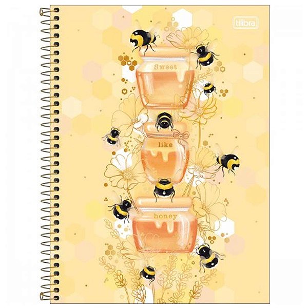 Caderno Universitário Honey Bee 1 Matéria C/80 Folhas Tilibra