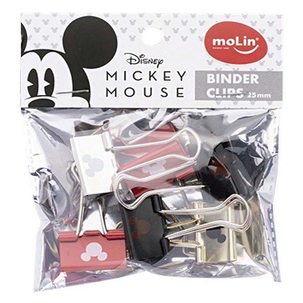 Binder Clips 25mm Mickey Mouse Com 6 Unds Molin