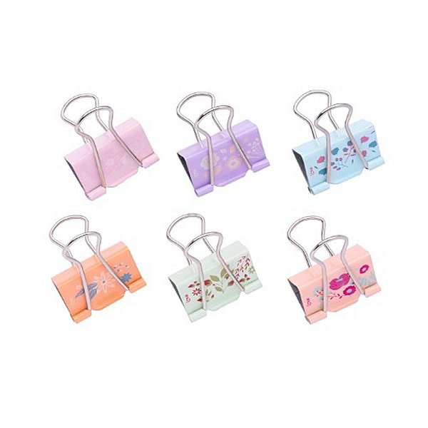 Binder Clips 32mm Love Flowers Com 6 Unds Molin