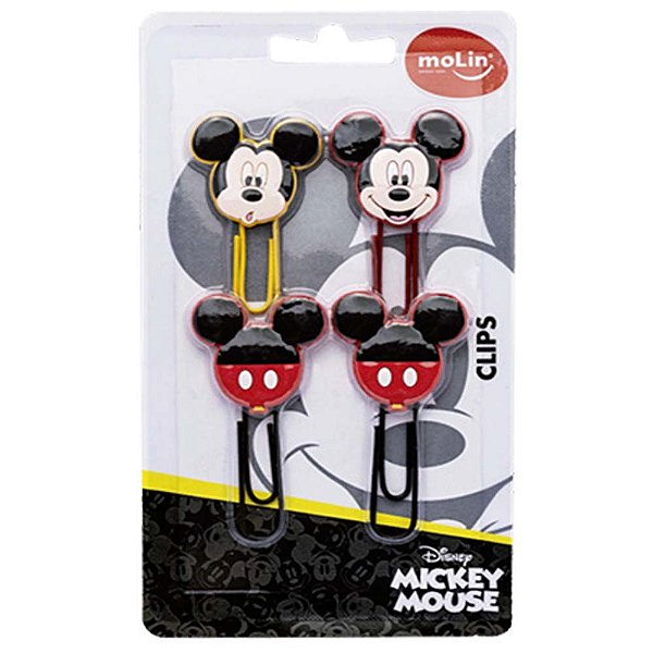 Clips 50mm Mickey Mouse Com 4 Unds Molin