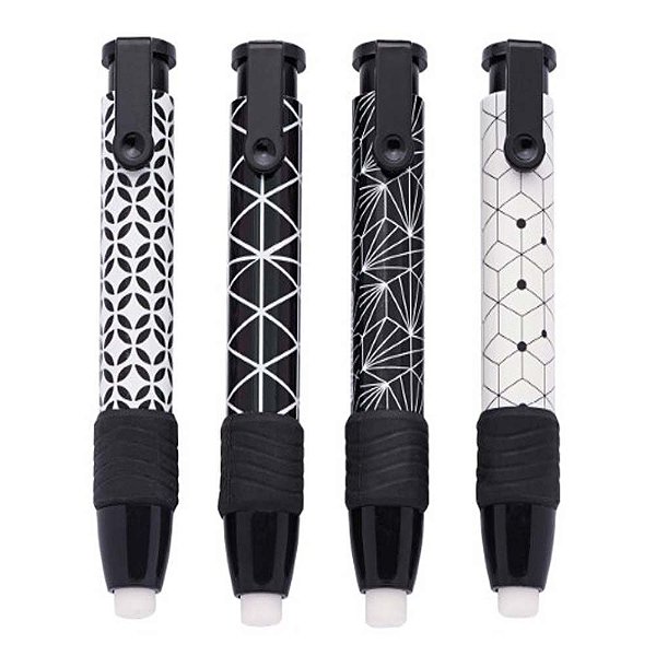 Caneta Borracha Com Acionamento Retrátil Love Black And White Molin - Cada