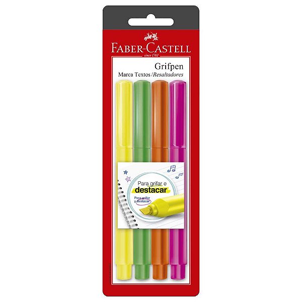 Marca Texto Grifpen Mix Com 4 Cores Faber-Castell